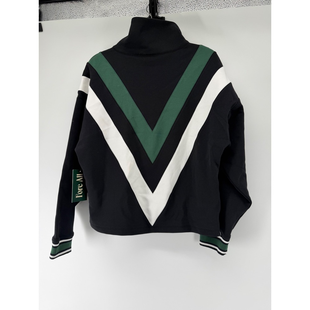 Fore All Suie Sweatshirt Black Green White Quarter Zip Golf Pullover M $128 - Picture 5 of 7